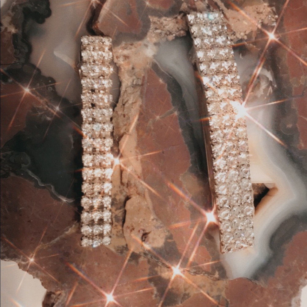 Vintage French Rhinestone Barrette Set Crystal Hair Clips - Picture 3 of 9
